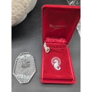 Waterford Crystal 12 Days of Christmas 7 Swans a Swimming Ornament 1990